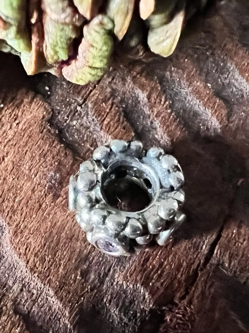Authentic Pandora Charm Her Majesty Spacer Bead Purple Zirconia & Silver Cz Dots - Picture 4 of 6